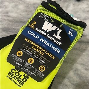 Wells Lamont Cold Weather Waterproof Gloves - Yellow (2 pair)